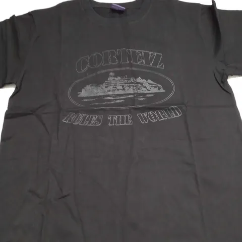 CORTEIZ LOGO PRINT T-SHIRT IN BLACK SIZE M