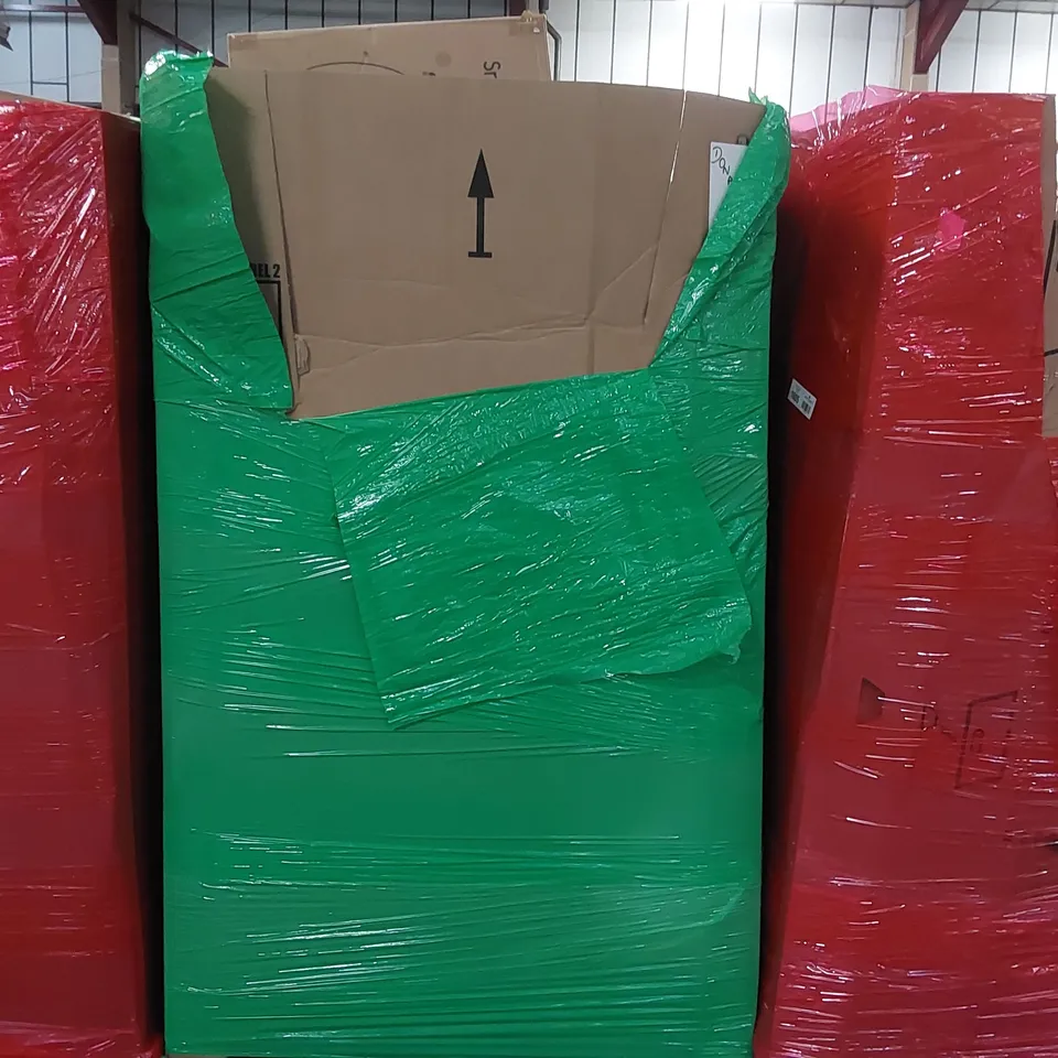 PALLET OF ASSORTED CONSUMER PRODUCTS TO INCLUDE: SMART CAT LITTER BOX, RETRACTABLE SAFETY GATE, PLAYPEN, PORTABLE CLOTHES DRYER ECT