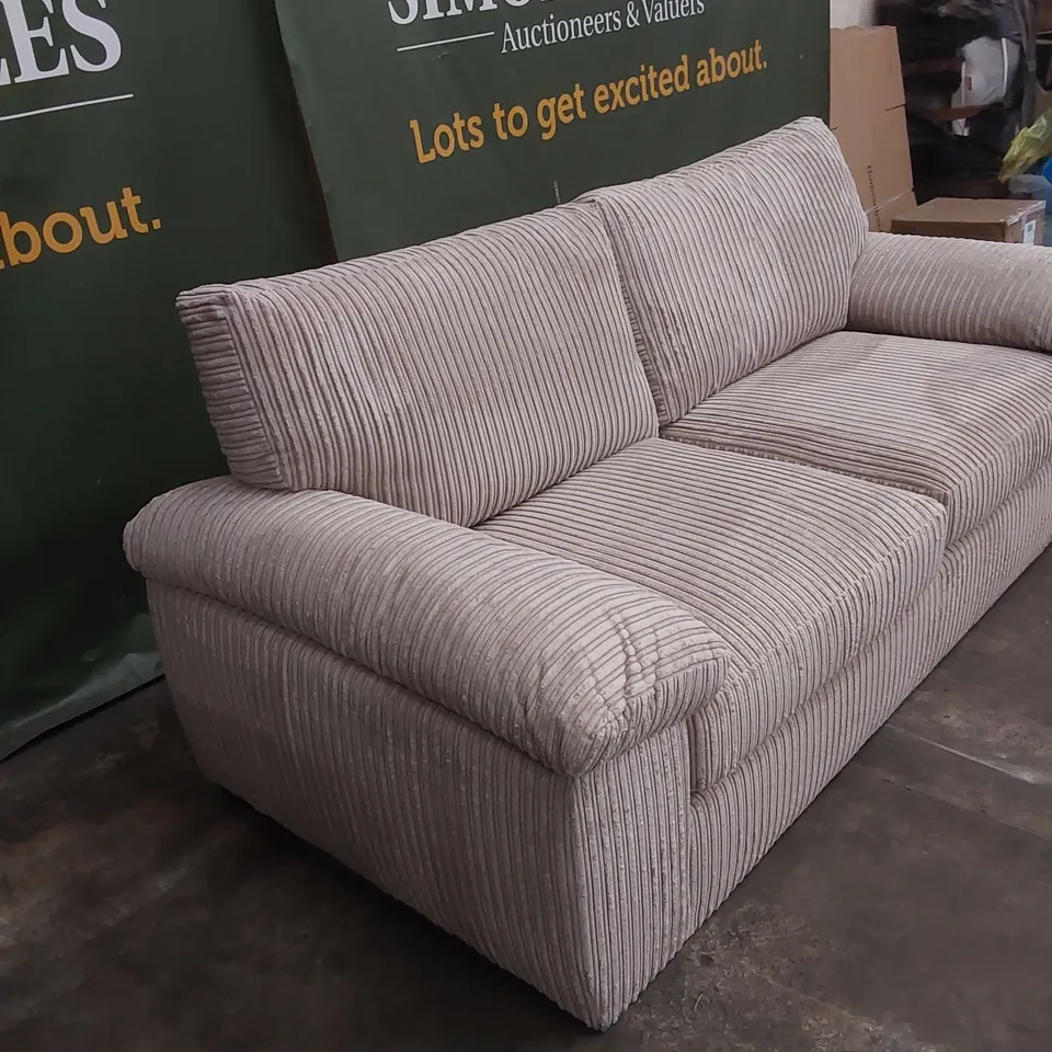 AMALFI STANDARD BACK 3 SEATER FABRIC SOFA - CREAM RRP £579