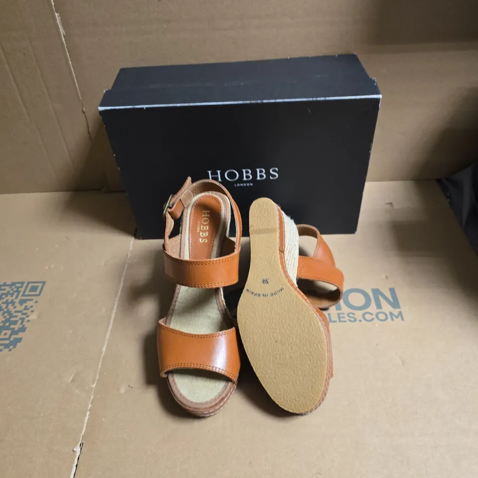 HOBBS LONDON WOMEN'S LEATHER WEDGE ESPADRILLE SANDALS – UK 6 (EU 39)