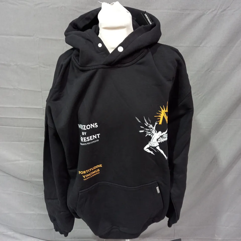 REPRESENT ICARUS HOODIE IN JET BLACK - LARGE