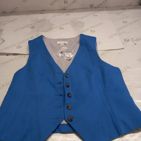 TOPSHOP BLUE WAIST COAT SIZE 8