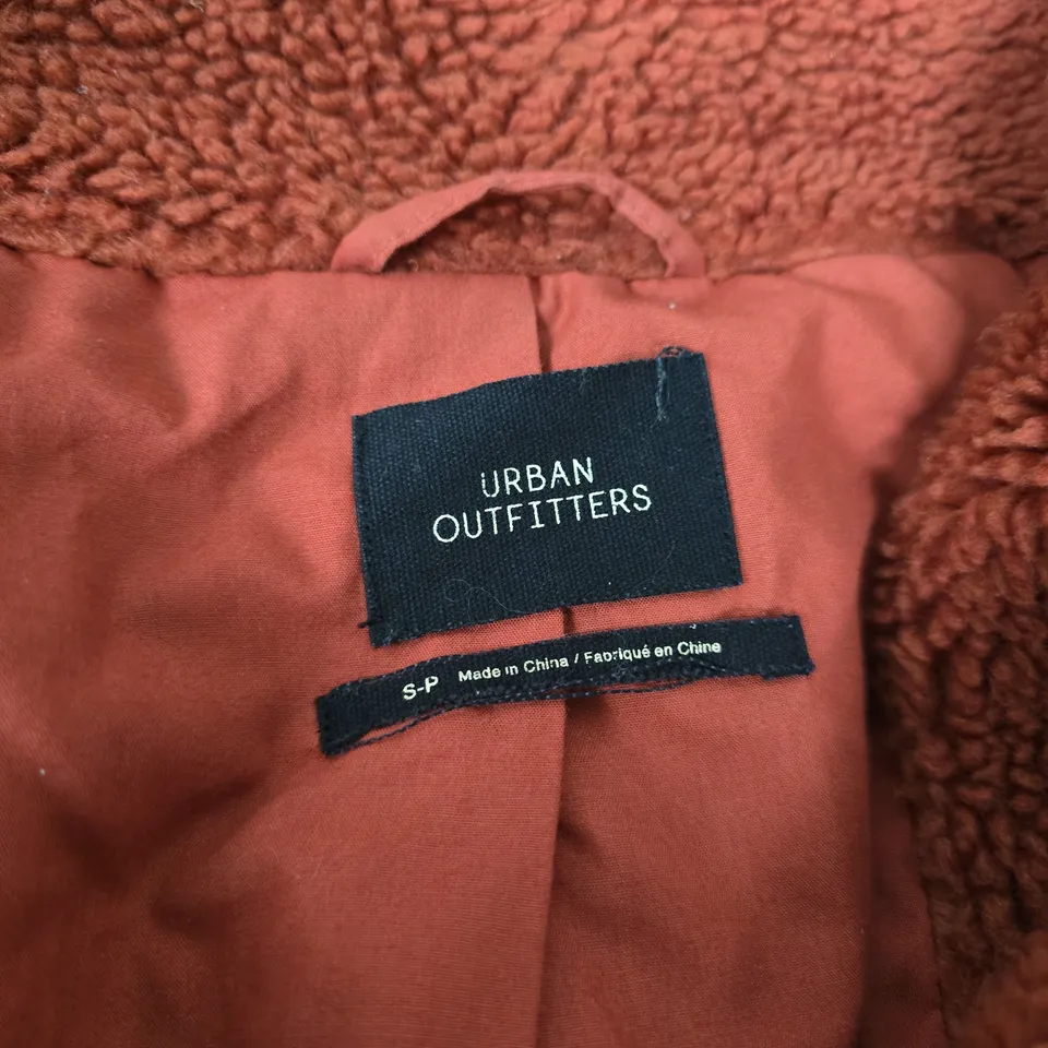URBAN OUTFITTERS TEDDY COAT – ORANGE - SMALL