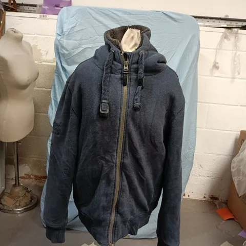 Superdry Expedition fleece jacket with hood – dark navy