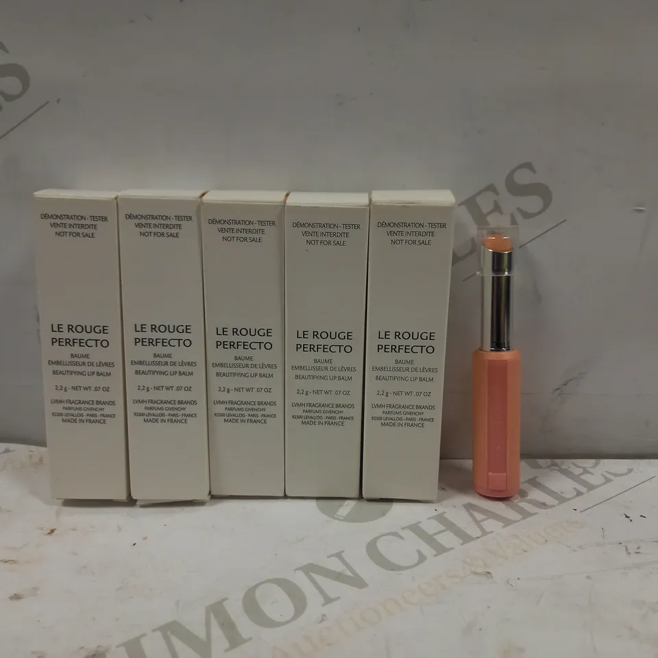 BOXED SET OF 5 LE ROUGE ROSE PERFECTO LIP BALMS, PERFECT PINK - TESTER SAMPLES