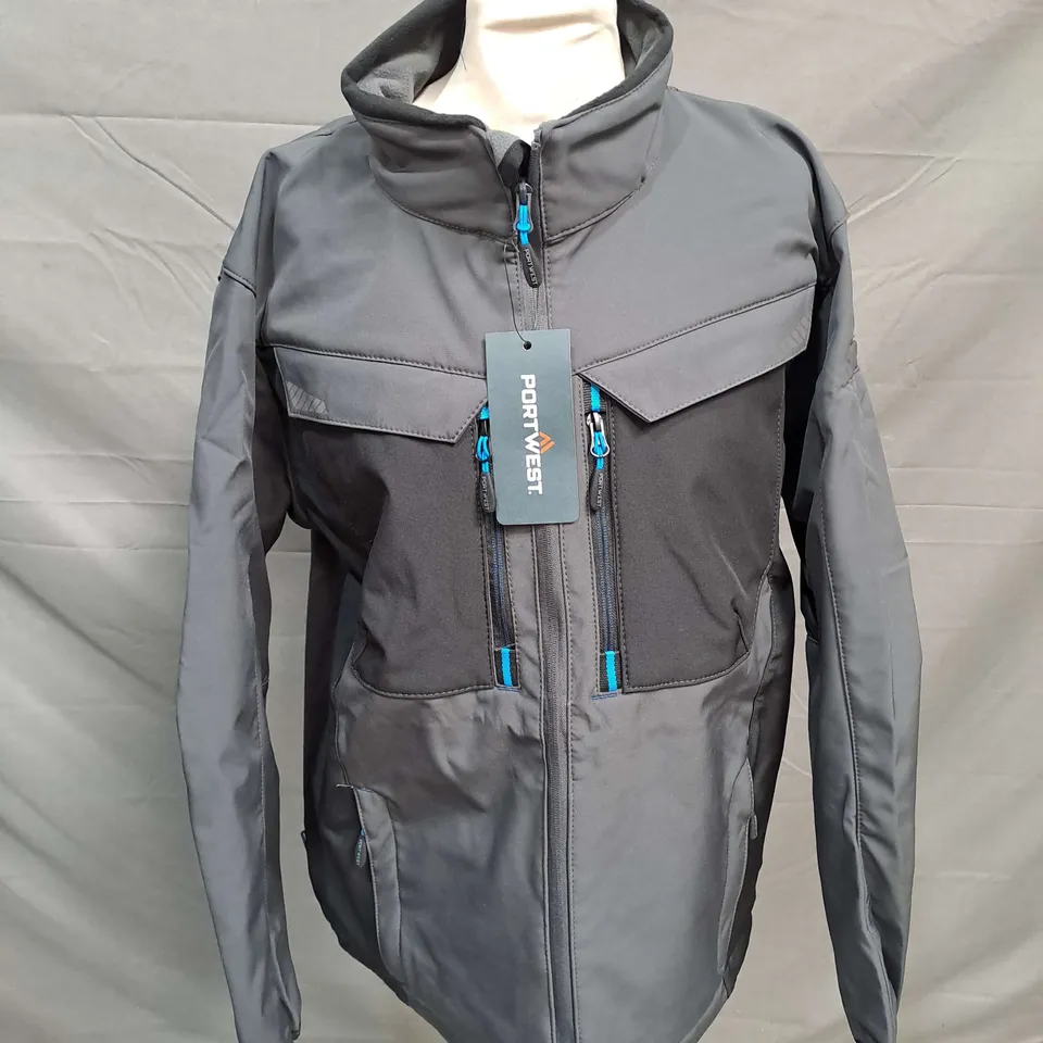 PORTWEST SOFTSHELL JACKET IN METAL GREY SIZE L