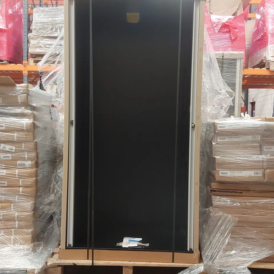 BRAND NEW BISLEY ESSENTIALS 2 DOOR TAMBOUR CUPBOARD - BLACK