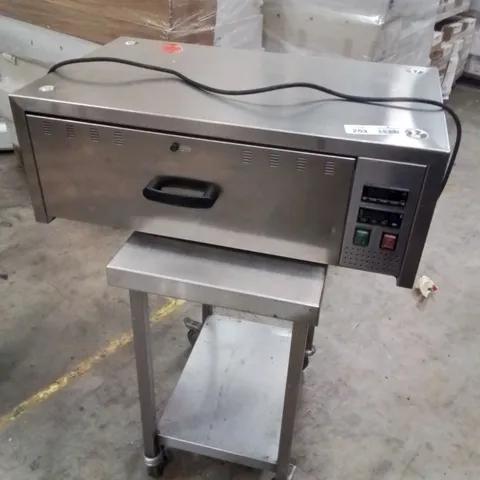 COMMERCIAL FOOD WARMING DRAWER ON COMMERCIAL TROLLEY PLATFORM 