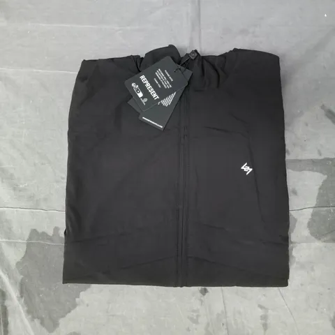 REPRESENT 247 HOODED TRAINING JACKET IN BLACK SIZE MEDIUM