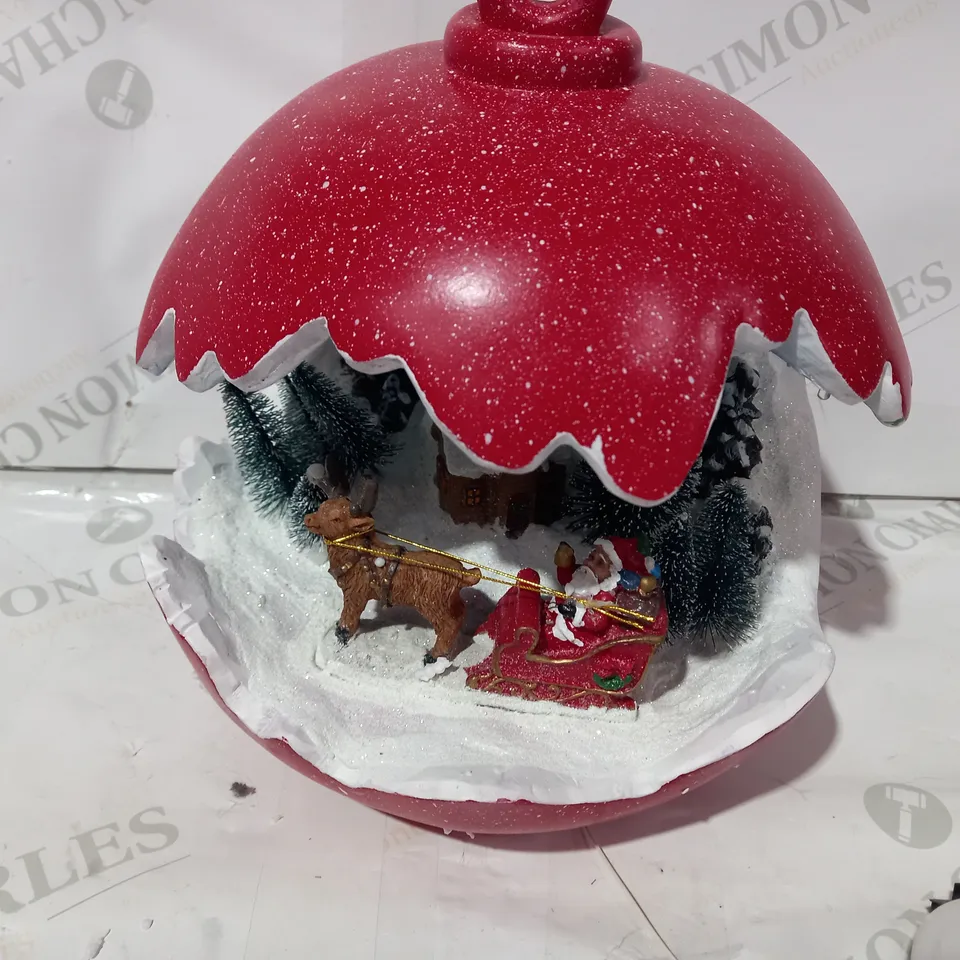 SANTAS EXPRESS PRE-LIT SPHERE WITH CHRISTMAS CHARACTER SCENE