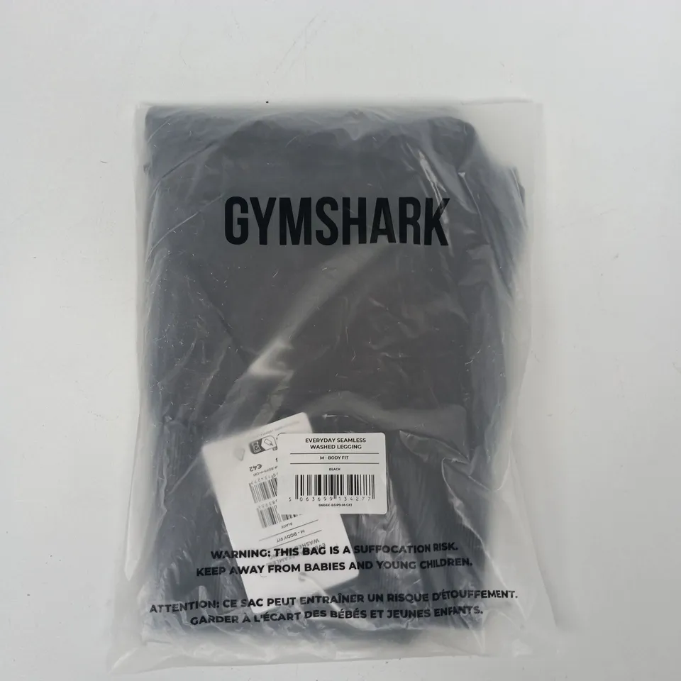 BAGGED GYMSHARK EVERYDAY SEAMLESS WASHED LEGGINGS IN BLACK SIZE MEDIUM