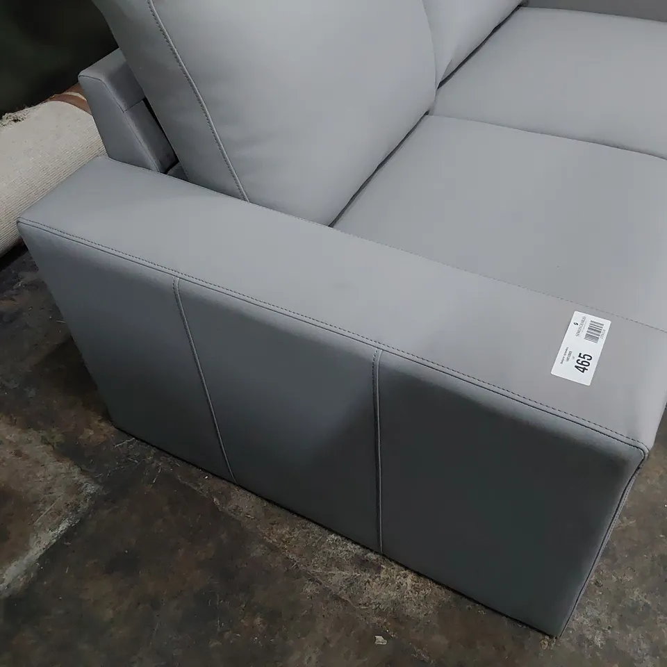 DESIGNER TWO SEATER SOFA GREY LEATHER 