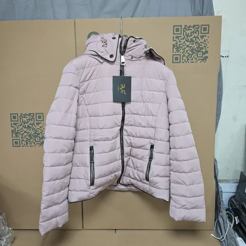 19V69 ITALIA (BY VERSACE) WOMEN'S QUILTED PUFFER JACKET – ROSE PINK - SIZE L