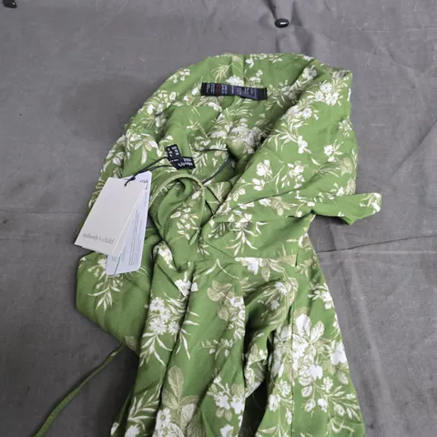 NOBODY'S CHILD CARA TOP – GREEN FLORAL, UK6 (EU34/US2)