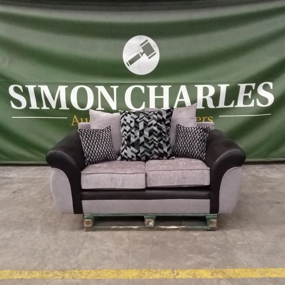 NARVA FABRIC/FAUX LEATHER 2 SEATER SOFA RRP £849