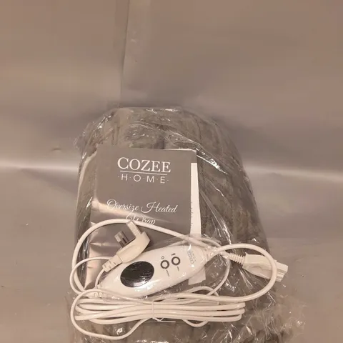 BOXED COZEE HOME OVERSIZED HEATED WRAP IN SILVER/GREY