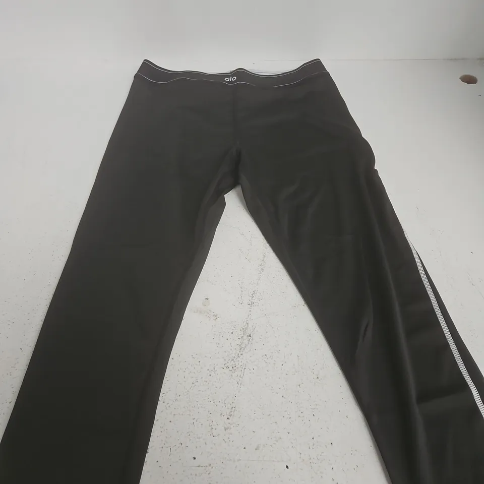 ALO YOGA WOMEN'S LEGGINGS - BLACK, UK SIZE L (EU L, US L) WITH SIDE STRIPE