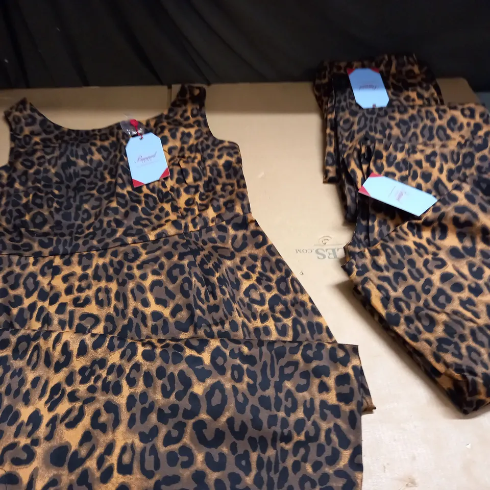 LOT OF 5 ANIMAL PRINT DRESSES - VARIOUS SIZES