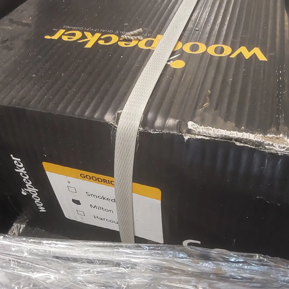 PALLET CONTAINING APPROXIMATELY 46X PACKS OF BRAND NEW WOOD PECKER GOODRICH ENGINEERED WOOD MILTON SQ - 0.784m²