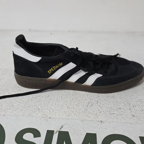 ADIDAS SPEZIAL SNEAKERS – BLACK SUEDE WITH WHITE STRIPES - SIZE UK 9.5