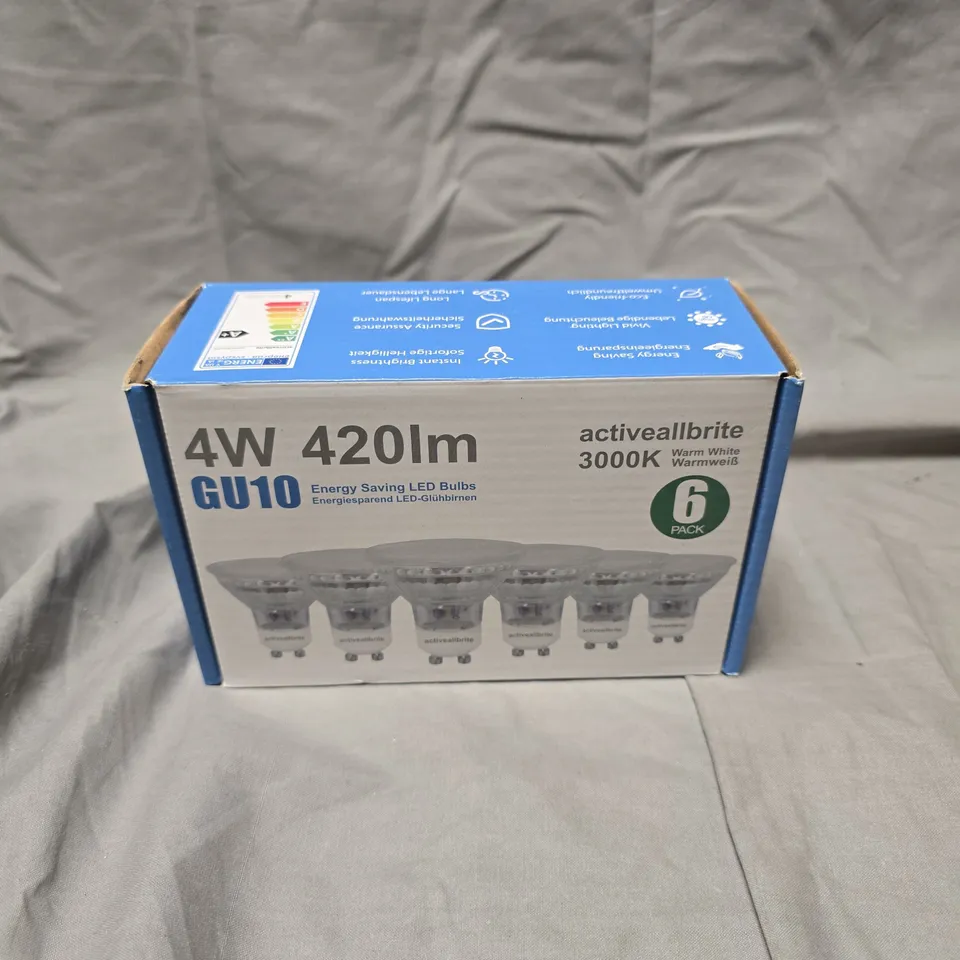 APPROXIMATELY 20 BOXED ACTIVEALLBRITE 4W GU10 BULB MULTIPACKS 