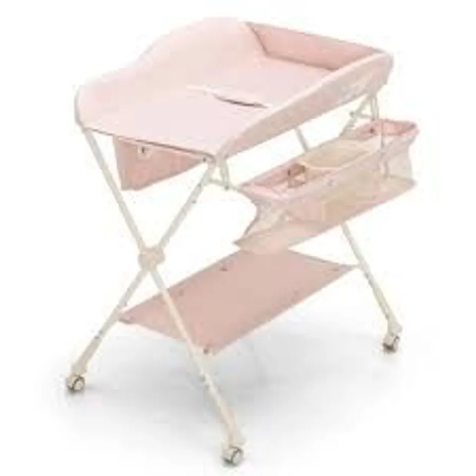 BOXED ADJUSTABLE BABY CHANGING TABLE WITH ONE-CLICK FOLDING DESIGN - PINK