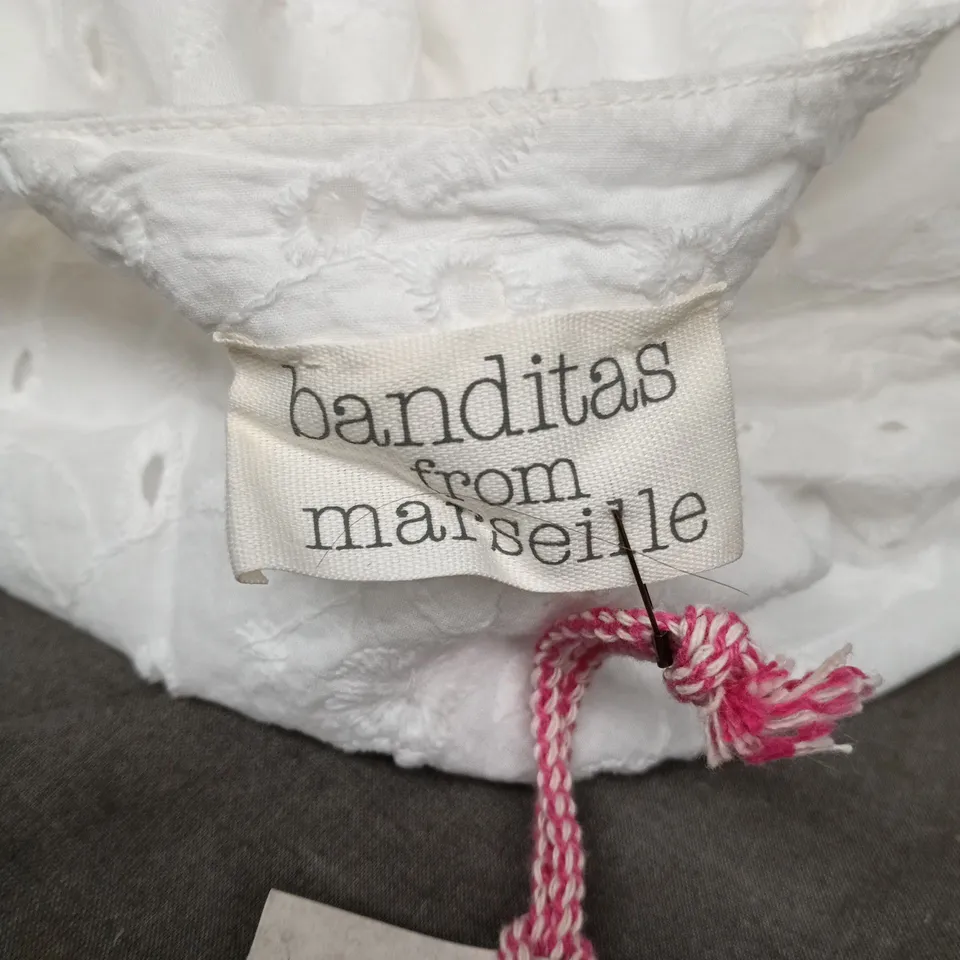 BANDITAS WHITE EYELET TUNIC  DRESS, WOMEN'S, SHORT SLEEVES, ONE SIZE