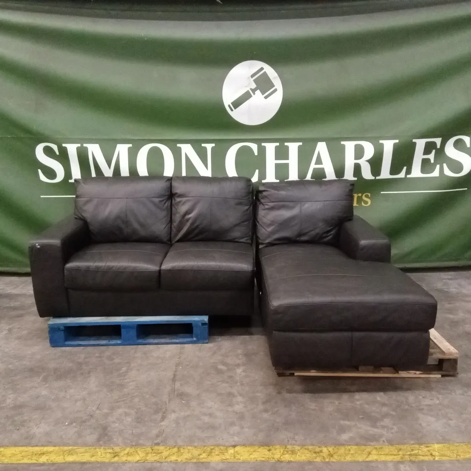 HAMPSHIRE ITALIAN LEATHER RIGHT HAND 3 SEATER CHAISE RRP £1699