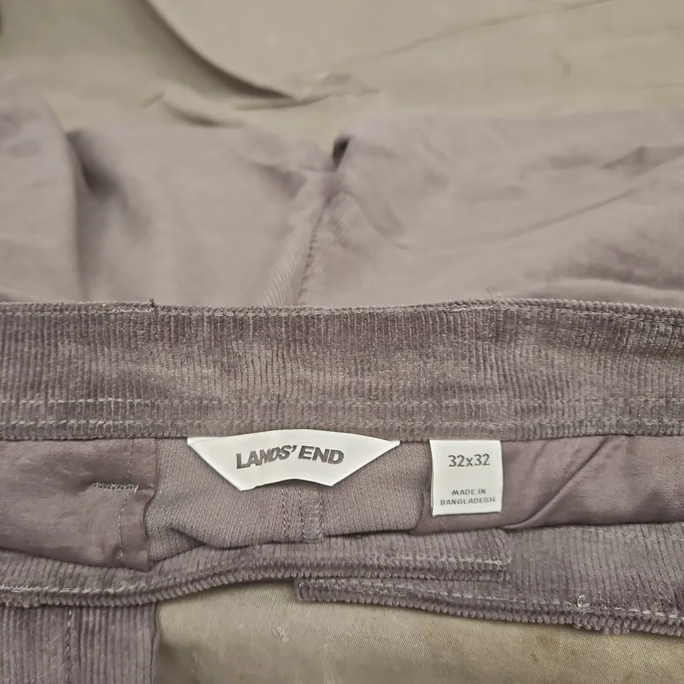 LANDS END ASPHALT CORDUROY TROUSERS SIZE 32 32