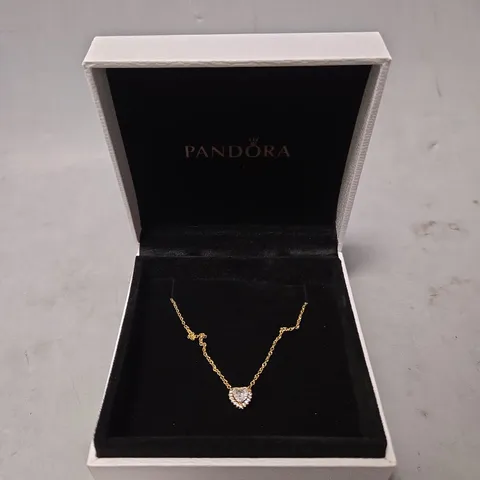 BOXED PANDORA GOLDEN HEART NECKLACE