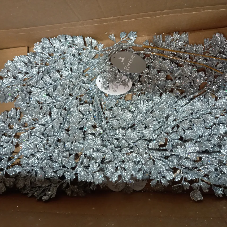 FESTIVE SET OF 4 LARGE GLITTER STEMS