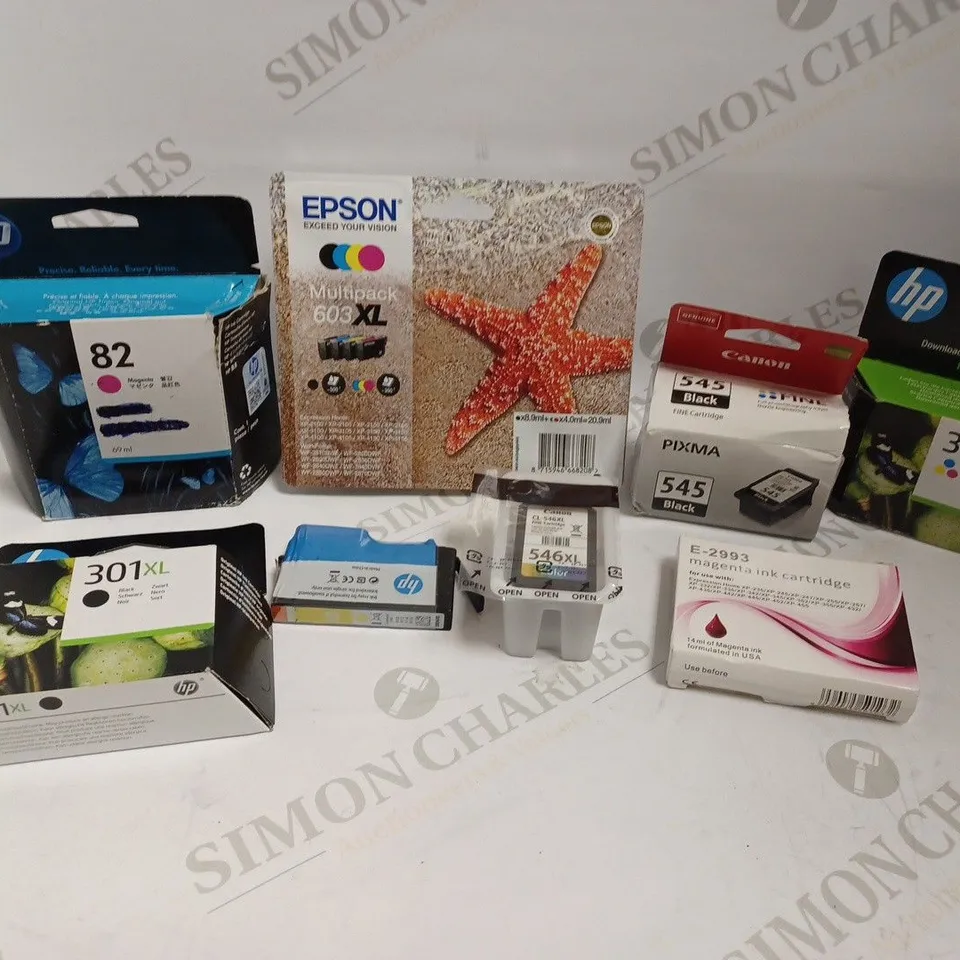BOX OF APPROX 20 ITEMS INCLUDING ASSORTED INK CARTRIDGES IN VARIOUS COLOURS