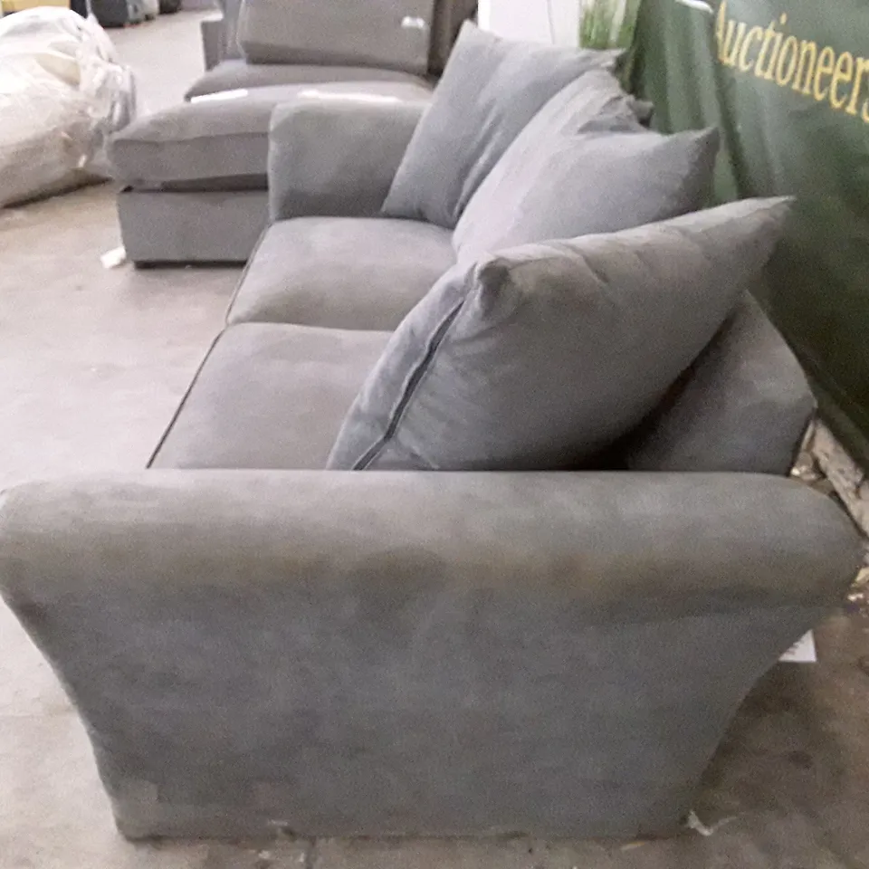 QUALITY DESIGNER 3 SEATER SOFA - GREY FABRIC 