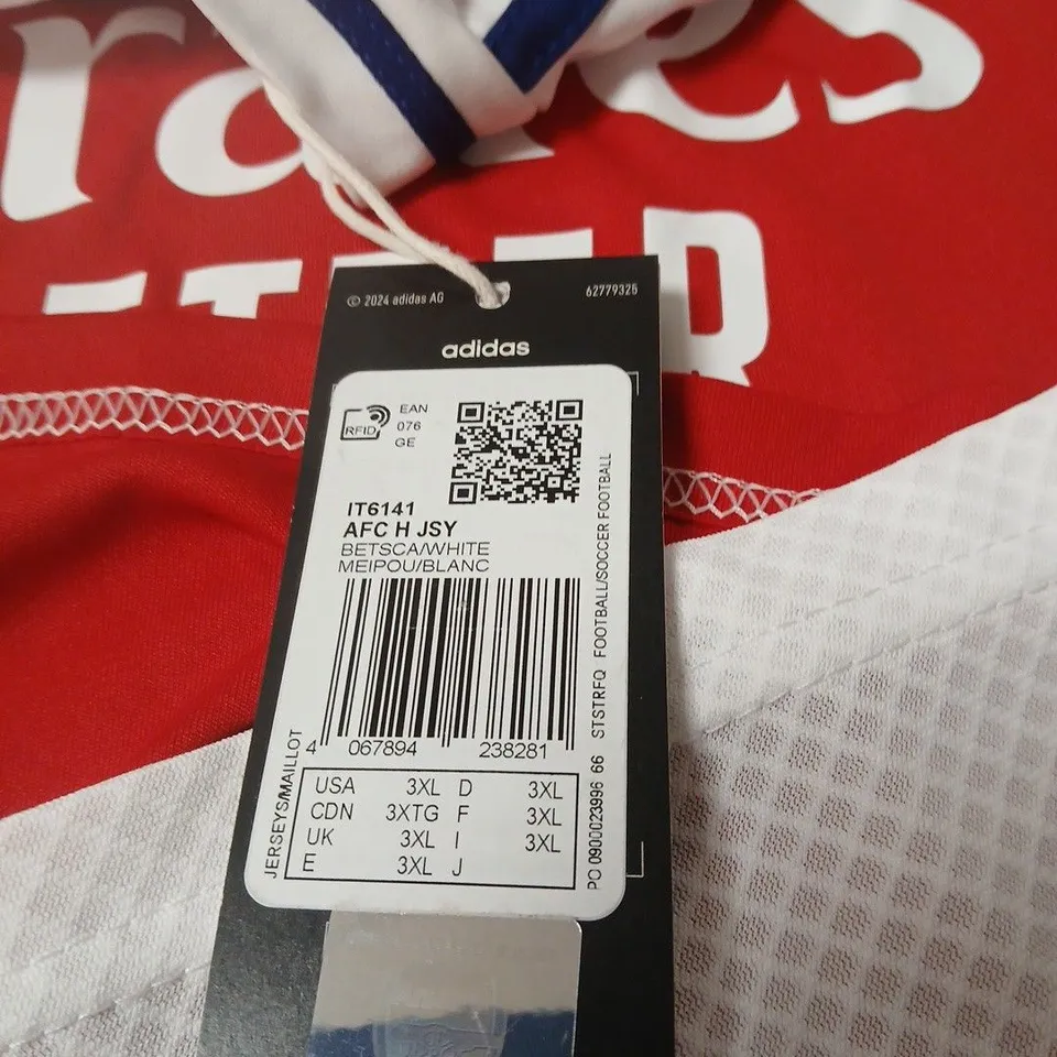 ADIDAS AFC FOOTBALL JERSEY – RED, 3XL