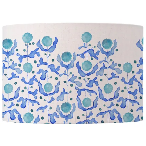 BOXED ROUND LAMP SHADE (NO DIRECT ATTACHMENT METHOD) BLUE