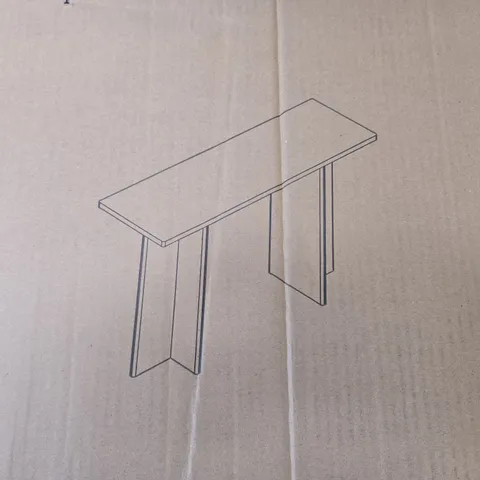 BLOC STONE EFFECT CONSOLE TABLE - COLLECTION ONLY