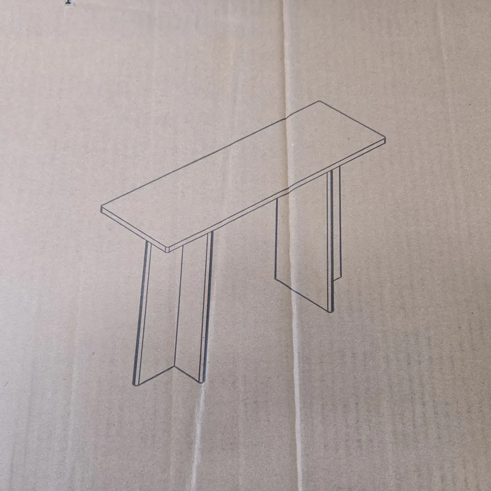 BLOC STONE EFFECT CONSOLE TABLE - COLLECTION ONLY