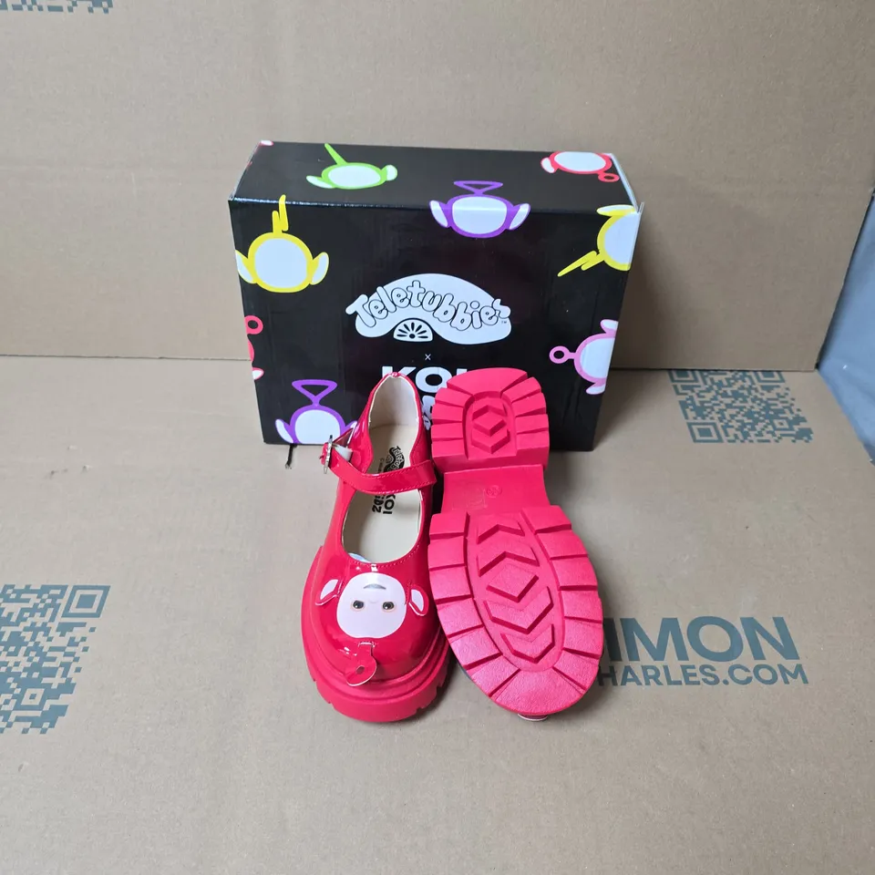 BOXED KOI KIDZ PO TELETUBBIES KIDZ RED MARY JANES SHOES UK SIZE 1 