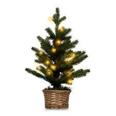 COSTWAY PRE LIT WARM WHITE MINI ARTIFICIAL CHRISTMAS TREE 2FT