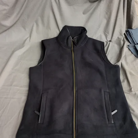 JOULES BLACK FLEECE GILET – ZIP FRONT WITH SIDE POCKETS – UK LARGE