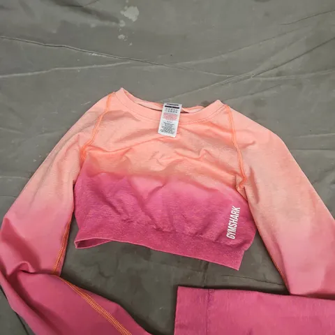 GYMSHARK ADAPT OMBRÉ SEAMLESS LONG SLEEVE CROP TOP - S