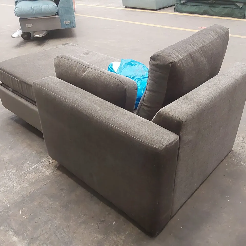 QUALITY DESIGNER CORNER SOFA CHAISE SECTION - GREY FABRIC