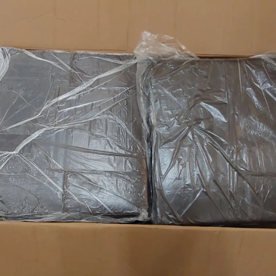 BOXED 2 SEATER BROWN FAUX LEATHER SOFA WITH METAL FRAME (1 BOX)