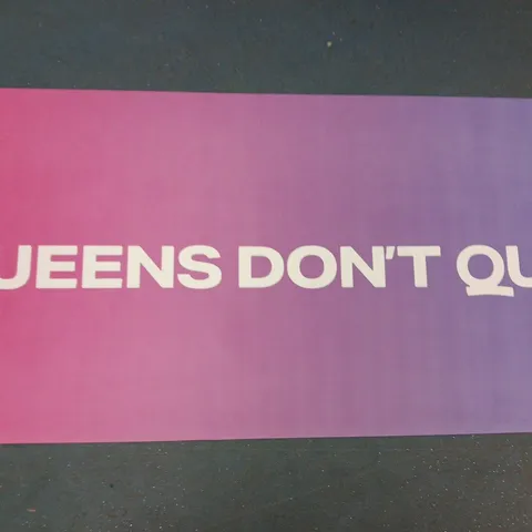 BOXED QUEENS DON'T QUIT BRANDED YOGA MAT IN PINK-PURPLE GRADIENT