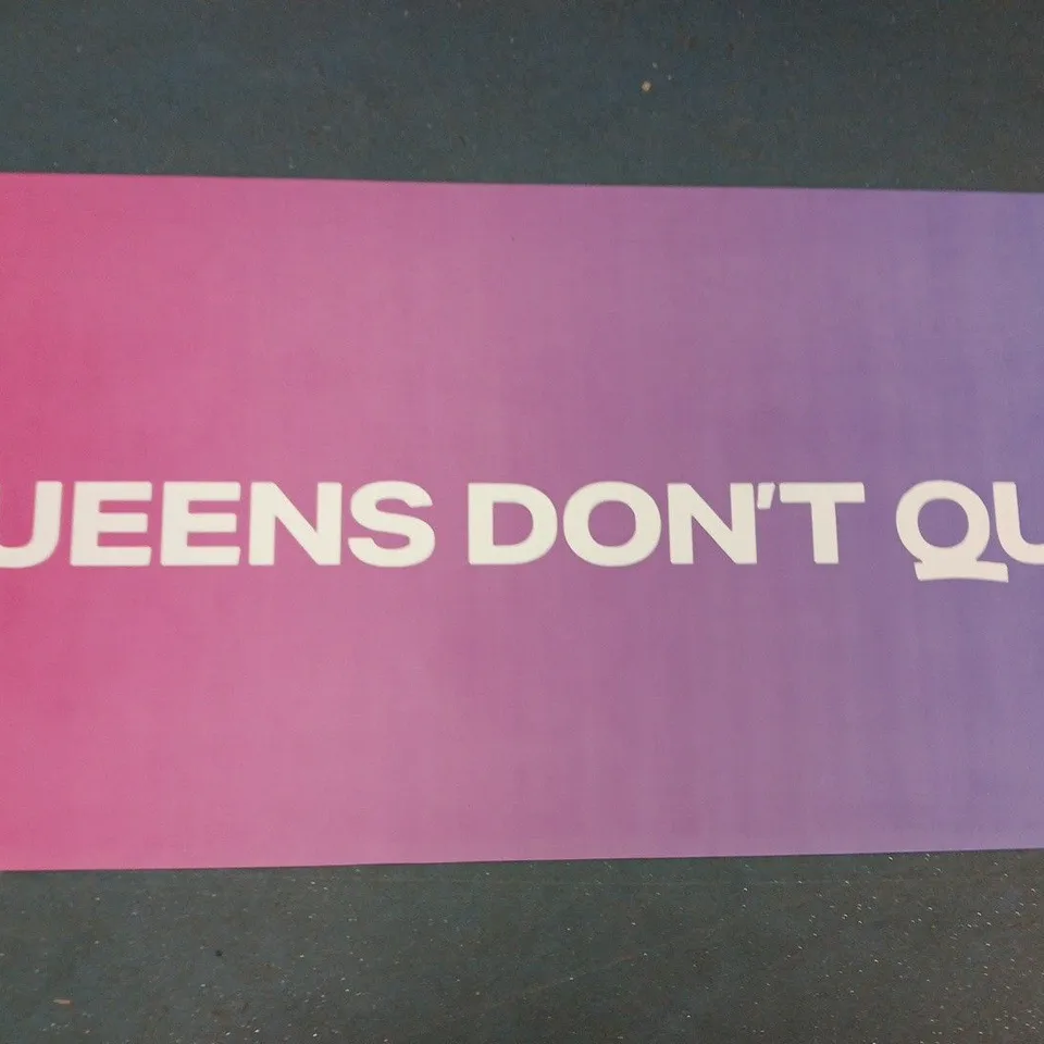BOXED QUEENS DON'T QUIT BRANDED YOGA MAT IN PINK-PURPLE GRADIENT