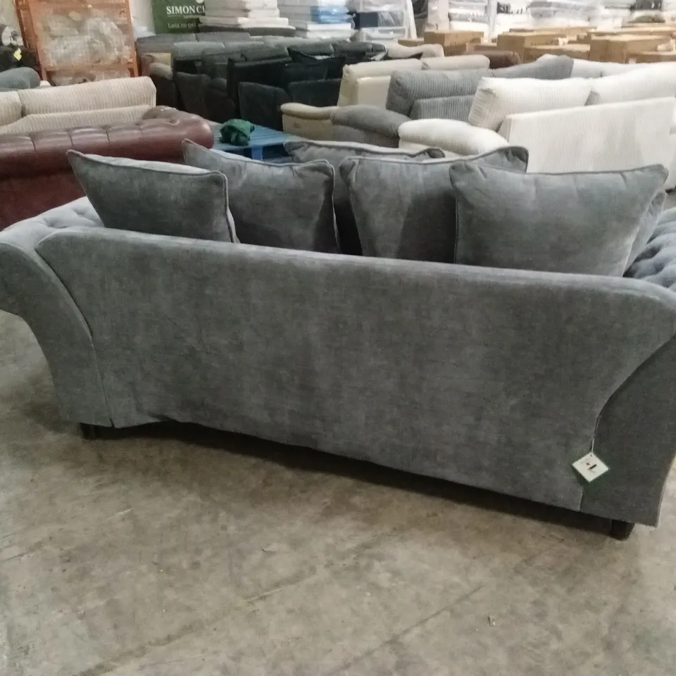 WINDSOR 3 SEATER FABRIC SCATTER BACK SOFA - GREY RRP £949