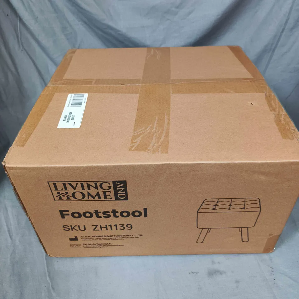 SEALED LIVING & HOME FOOTSTOOL IN DARK GREY 