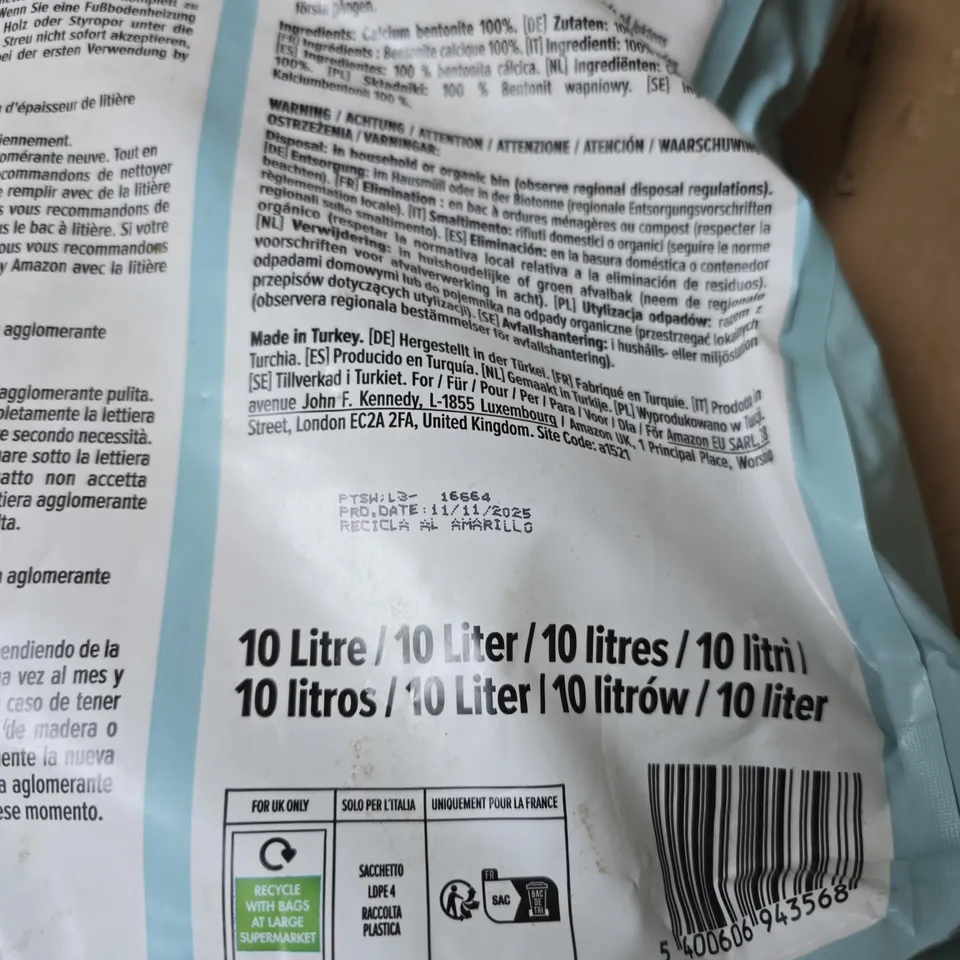 EXTRA WHITE ULTRA CLUMPING CAT LITTER BY AMAZON 10L