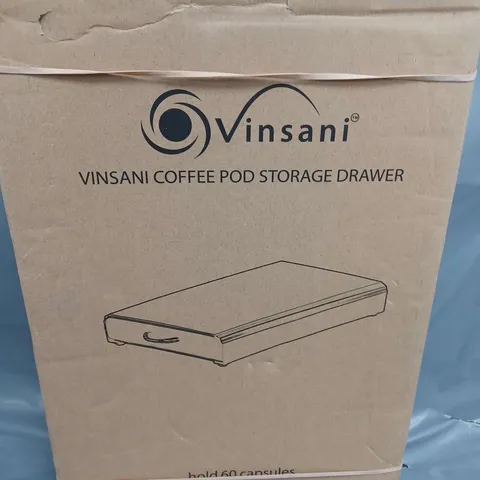 BOXED VINSANI COFFEE POD STORAGE DRAWER 