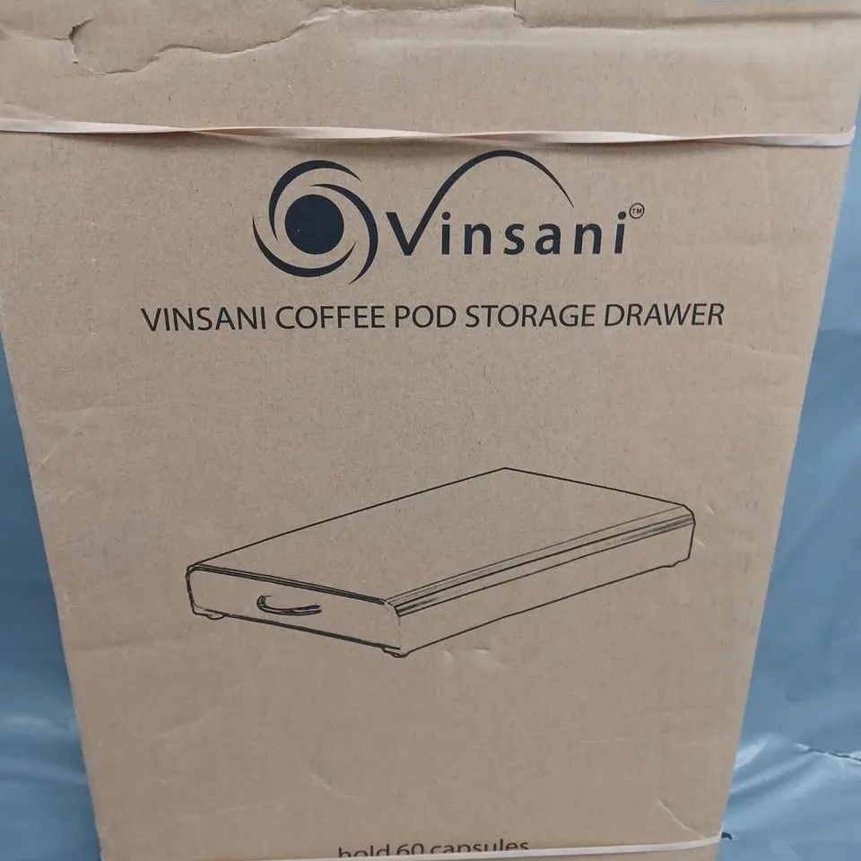 BOXED VINSANI COFFEE POD STORAGE DRAWER 